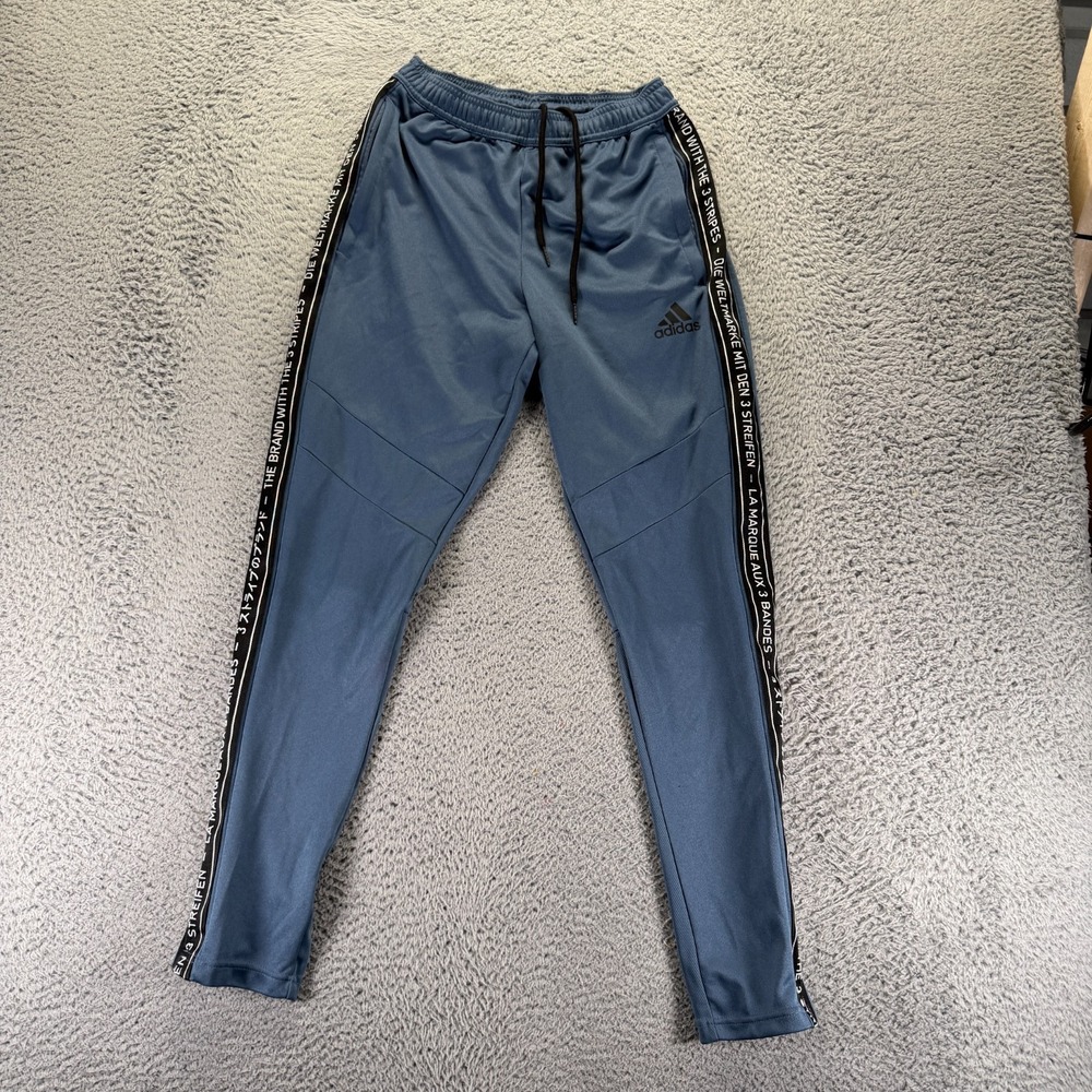 Adidas Climacool Pant Mens S Blue Polyester Track Tapered Leg Performance Sports